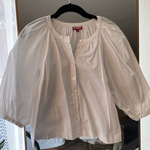 STAUD White Button-down Blouse